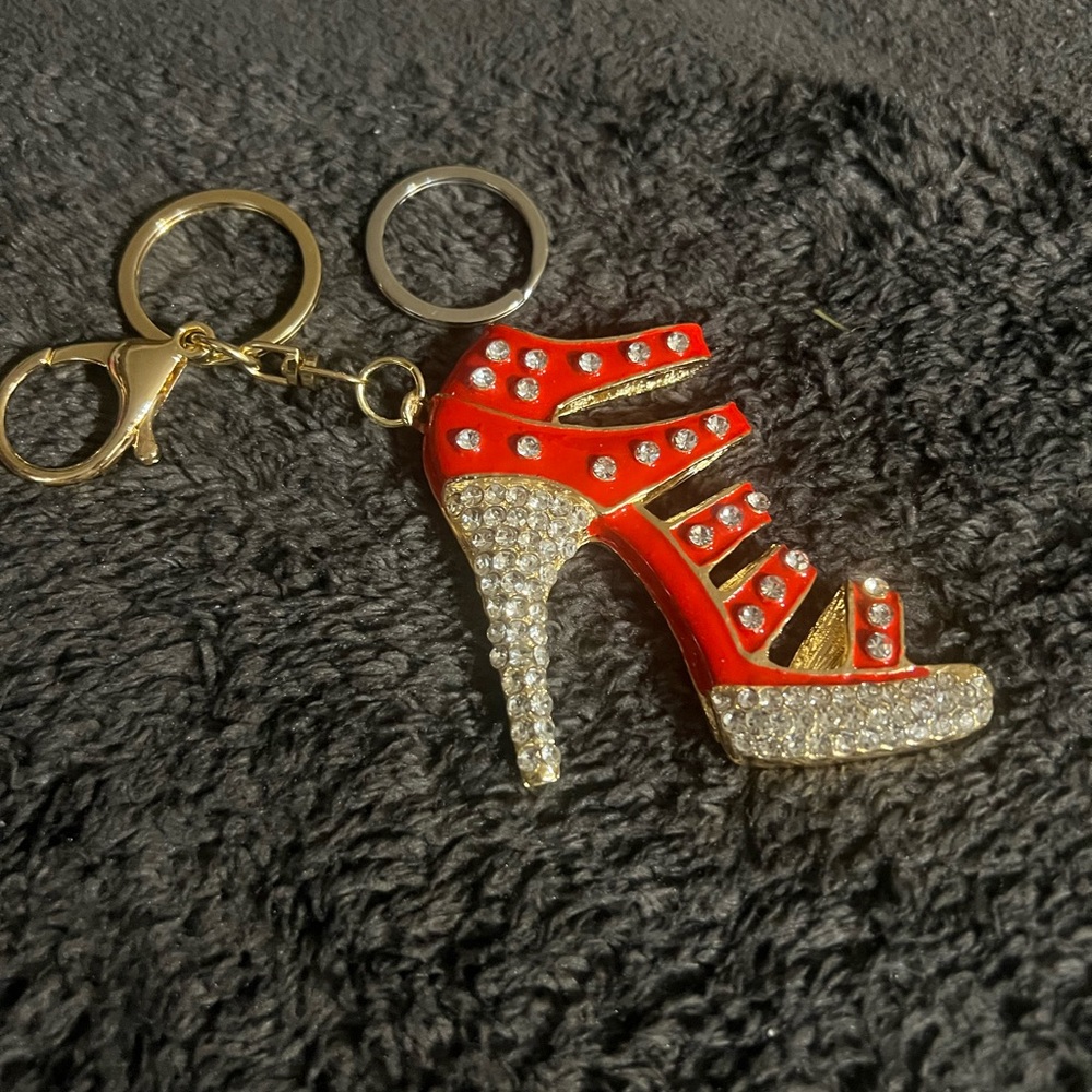 Glamorous Red and Gold Stiletto Heel Charm